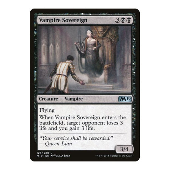Vampire Sovereign (M19) #125 Uncommon (Lightly Played) Core Set 2019 Magic: The Gathering: 2018