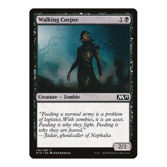 Walking Corpse (M19) #126 Common (Lightly Played) Core Set 2019 Magic: The Gathering: 2018
