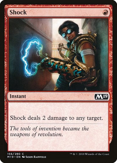 Shock (M19) #156 Common (Lightly Played) Core Set 2019 Magic: The Gathering: 2018