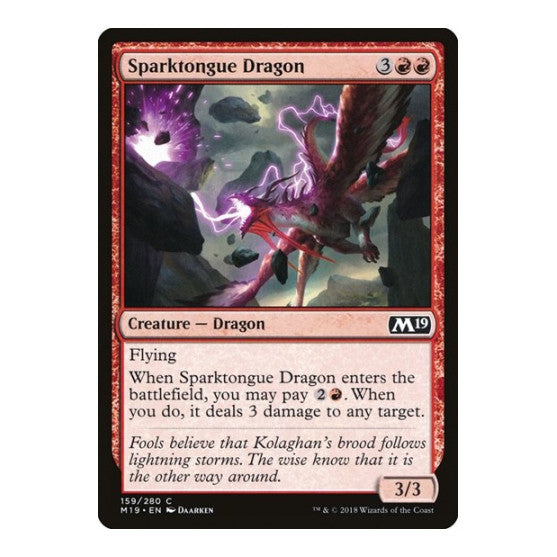 Sparktongue Dragon (M19) #159 Common (Lightly Played) Core Set 2019 Magic: The Gathering: 2018