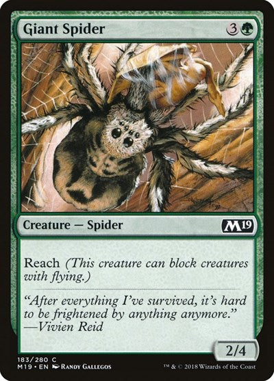 Giant Spider (M19) #183 Common (Lightly Played) Core Set 2019 Magic: 2018