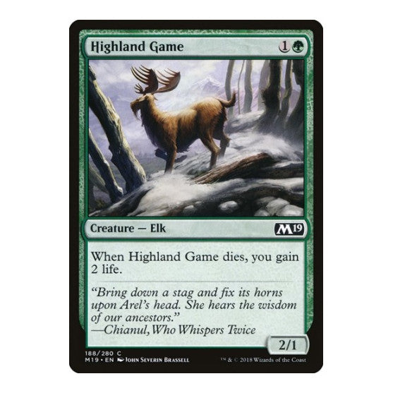 Highland Game (M19) #188 Common (Lightly Played) Core Set 2019 Magic: The Gathering: 2018