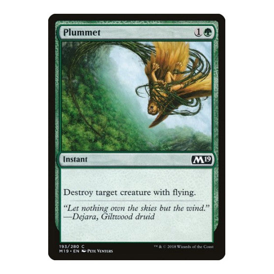 Plummet (M19) #193 Common (Lightly Played) Core Set 2019 Magic: The Gathering: 2018