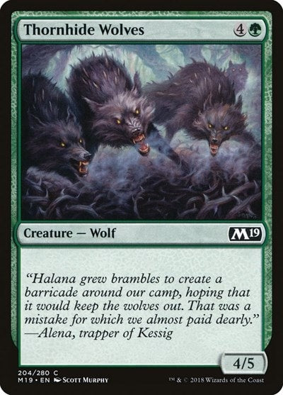 Thornhide Wolves (M19) #204 Common (Lightly Played) Core Set 2019 Magic: The Gathering: 2018