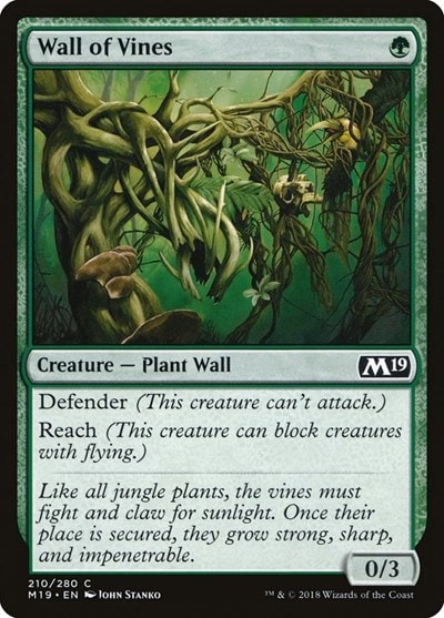Wall of Vines (M19) #210 Common (Lightly Played) Core Set 2019 Magic: The Gathering: 2018