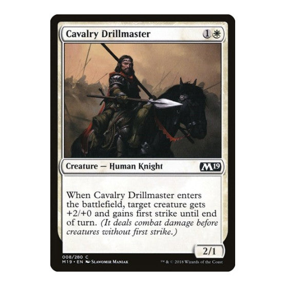 Cavalry Drillmaster (M19) #8 Common (Heavily Played) Core Set 2019 Magic: The Gathering: 2018
