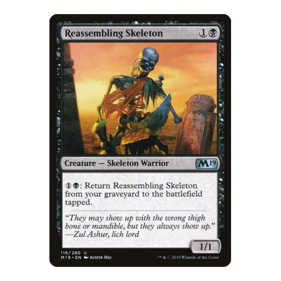 Reassembling Skeleton (M19) #116 Uncommon (Lightly Played) Core Set 2019 Magic: The Gathering: 2018