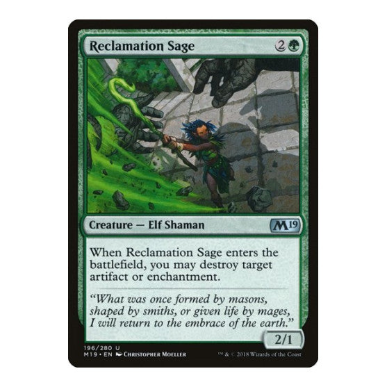 Reclamation Sage (M19) #196 Uncommon (Lightly Played) Core Set 2019 Magic: The Gathering: 2018