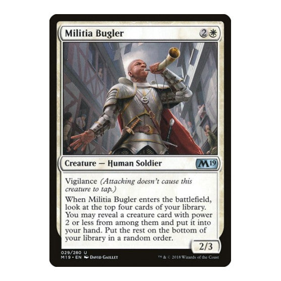 Militia Bugler (M19) #29 Uncommon (Lightly Played) Core Set 2019 Magic: The Gathering: 2018