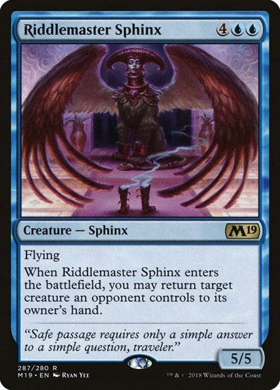 Riddlemaster Sphinx (M19) #287 Rare (Near Mint) Core Set 2019 Magic: The Gathering: 2018