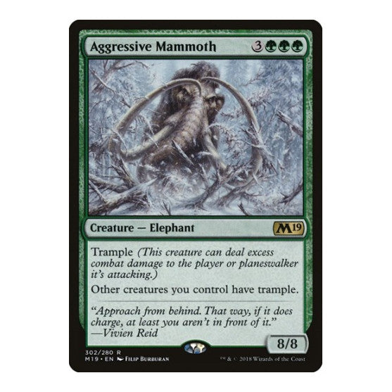 Aggressive Mammoth (M19) #302 Rare (Moderately Played) Core Set 2019 Magic: The Gathering: 2018