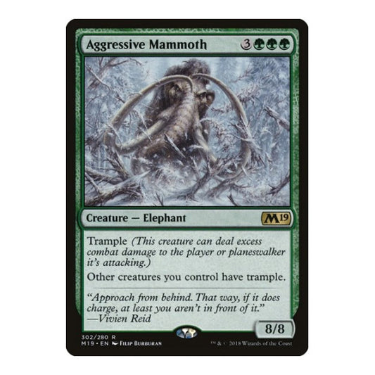 Aggressive Mammoth (M19) #302 Rare (Moderately Played) Core Set 2019 Magic: The Gathering: 2018
