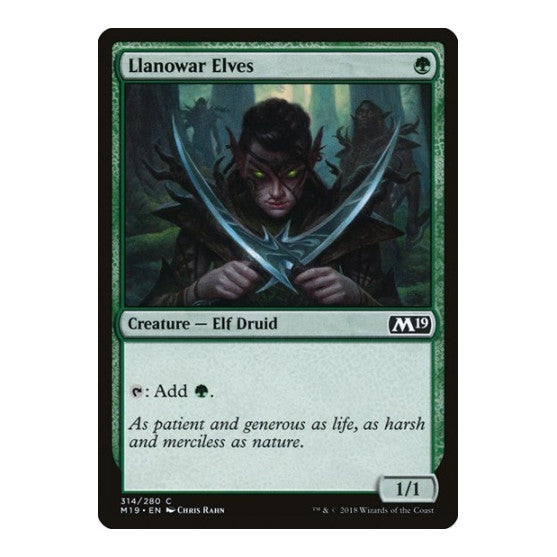 Llanowar Elves (M19) #314 Common (Lightly Played) Core Set 2019 Magic: The Gathering: 2018