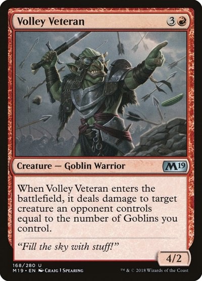 Volley Veteran (M19) #168 Uncommon (Moderately Played) Core Set 2019 Magic: The Gathering: 2018