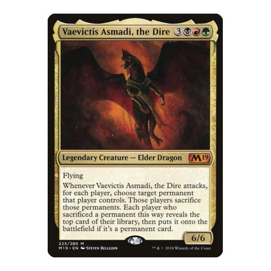 Vaevictis Asmadi the Dire (M19) #225 Mythic Rare (Lightly Played) Core Set 2019 Magic: The Gathering: 2018