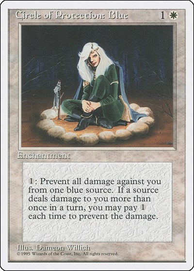 Circle of Protection Blue (4ED) #15 Common (Lightly Played) Fourth Edition Magic: The Gathering: 1995
