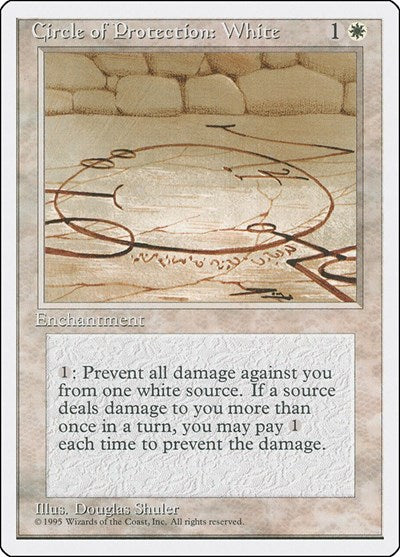 Circle of Protection White (4ED) #18 Common Fourth Edition Magic: The Gathering: 1995
