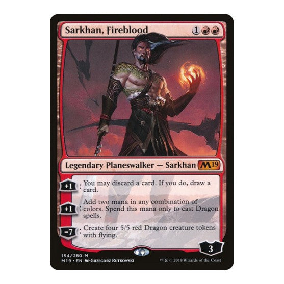 Sarkhan Fireblood (M19) #154 Mythic Rare (Damaged) Core Set 2019 Magic: The Gathering: 2018