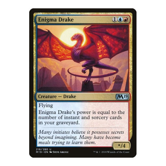 Enigma Drake (M19) #216 Uncommon (Lightly Played) Core Set 2019 Magic: The Gathering: 2018