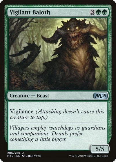 Vigilant Baloth (M19) #206 Uncommon (Lightly Played) Core Set 2019 Magic: The Gathering: 2018