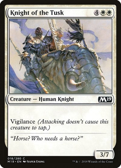 Knight of the Tusk (M19) #18 Common (Lightly Played) Core Set 2019 Magic: The Gathering: 2018