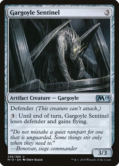 Gargoyle Sentinel (M19) #236 Uncommon (Lightly Played) Core Set 2019 Magic: The Gathering: 2018