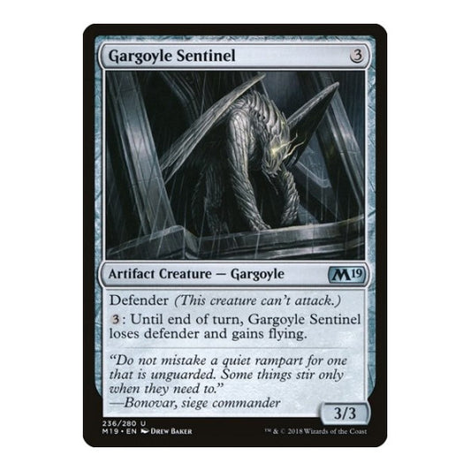 Gargoyle Sentinel (M19) #236 Uncommon (Lightly Played) Core Set 2019 Magic: The Gathering: 2018