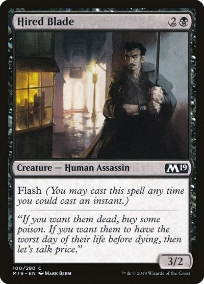 Hired Blade (M19) #100 Common (Moderately Played) Core Set 2019 Magic: The Gathering: 2018