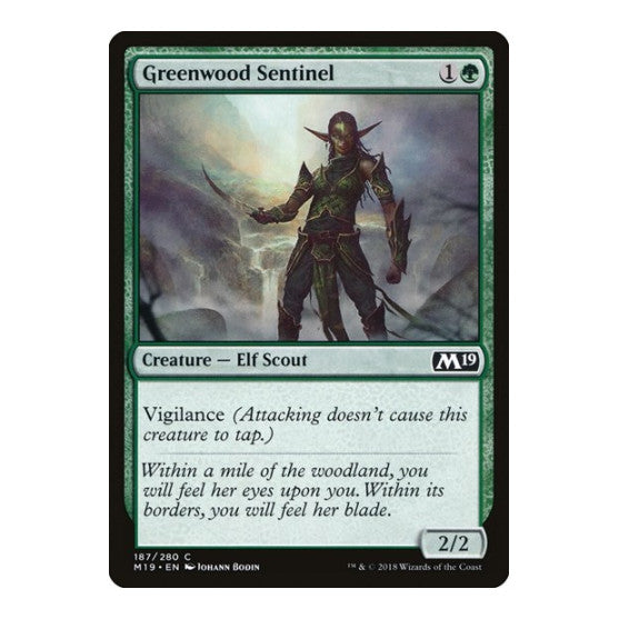 Greenwood Sentinel (M19) #187 Common (Lightly Played) Core Set 2019 Magic: The Gathering: 2018