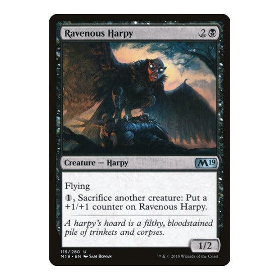 Ravenous Harpy (M19) #115 Uncommon (Lightly Played) Core Set 2019 Magic: The Gathering: 2018