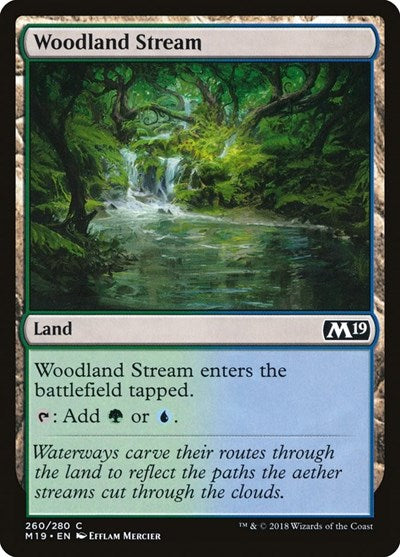 Woodland Stream (M19) #260 Common (Lightly Played) Core Set 2019 Magic: The Gathering: 2018