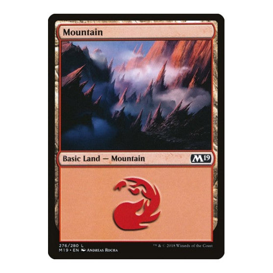 Mountain 276 (M19) #276 Land (Foil Lightly Played) Core Set 2019 Magic: The Gathering: 2018