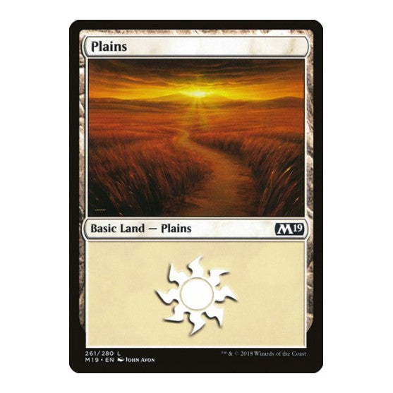 Plains 261 (M19) #261 Land (Foil Lightly Played) Core Set 2019 Magic: The Gathering: 2018