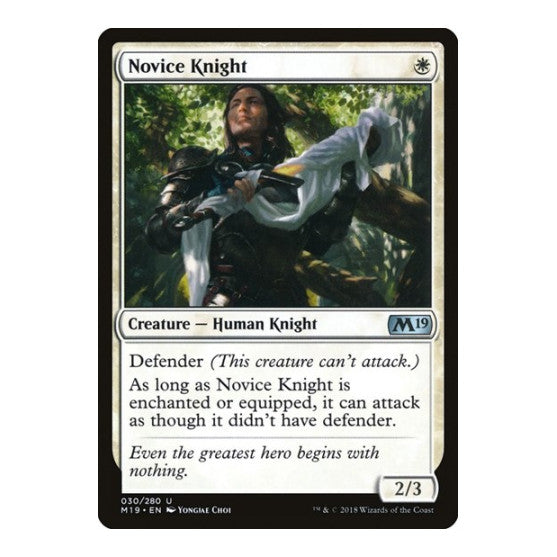 Novice Knight (M19) #30 Uncommon (Lightly Played) Core Set 2019 Magic: The Gathering: 2018