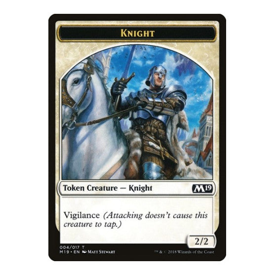Knight Token (M19) #4 T (Lightly Played) Core Set 2019 Magic: The Gathering: 2018