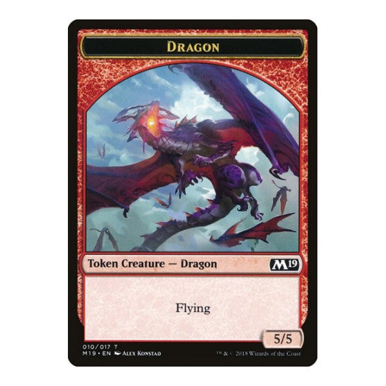 Dragon Token (010) (M19) #10 T (Lightly Played) Core Set 2019 Magic: The Gathering: 2018