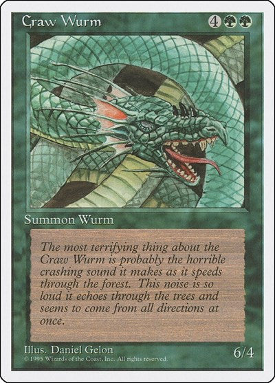 Craw Wurm (4ED) #238 Common (Heavily Played) Fourth Edition Magic: The Gathering: 1995