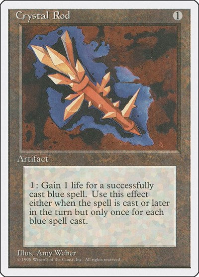 Crystal Rod (4ED) #311 Uncommon (Lightly Played) Fourth Edition Magic: The Gathering: 1995
