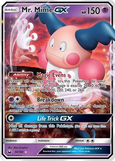 Mr Mime GX (CES) #56/168 Ultra Rare (Holofoil Near Mint) SM - Celestial Storm Pokemon: 2018