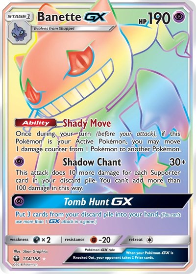 Banette GX Secret (CES) #174/168 Rainbow Rare (Holofoil Near Mint) SM - Celestial Storm Pokemon: 2018