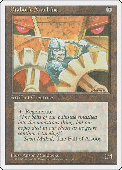 Diabolic Machine (4ED) #314 Uncommon (Lightly Played) Fourth Edition Magic: The Gathering: 1995