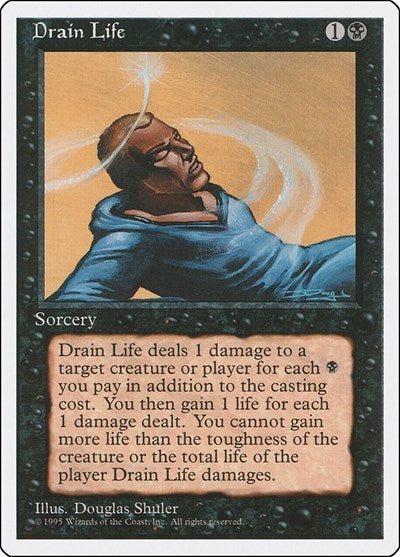Drain Life (4ED) #132 Common (Heavily Played) Fourth Edition Magic: 1995