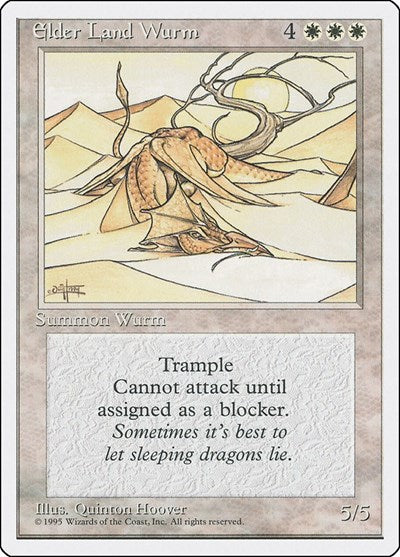 Elder Land Wurm (4ED) #24 Rare (Heavily Played) Fourth Edition Magic: 1995