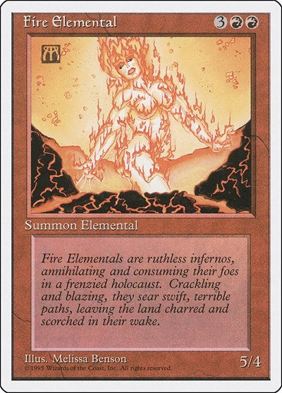 Fire Elemental (4ED) #191 Uncommon (Lightly Played) Fourth Edition Magic: The Gathering: 1995