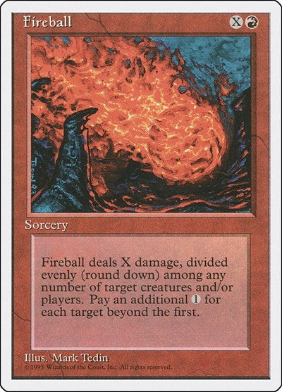 Fireball (4ED) #192 Common (Heavily Played) Fourth Edition Magic: 1995
