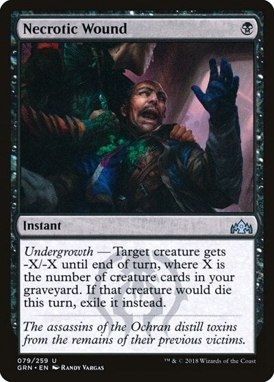 Necrotic Wound (GRN) #79 Uncommon (Moderately Played) Guilds of Ravnica Magic: The Gathering: 2018