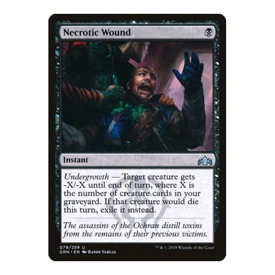 Necrotic Wound (GRN) #79 Uncommon (Moderately Played) Guilds of Ravnica Magic: The Gathering: 2018