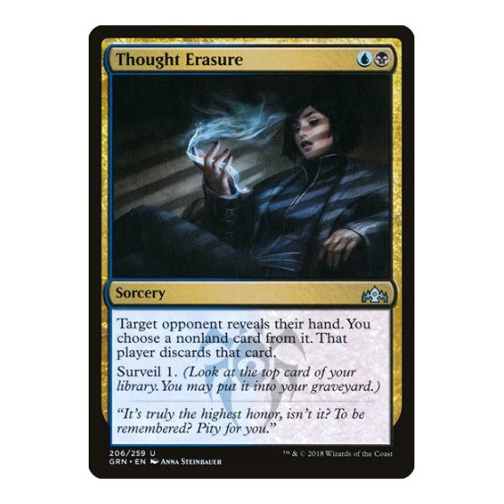 Thought Erasure (GRN) #206 Uncommon (Lightly Played) Guilds of Ravnica Magic: The Gathering: 2018