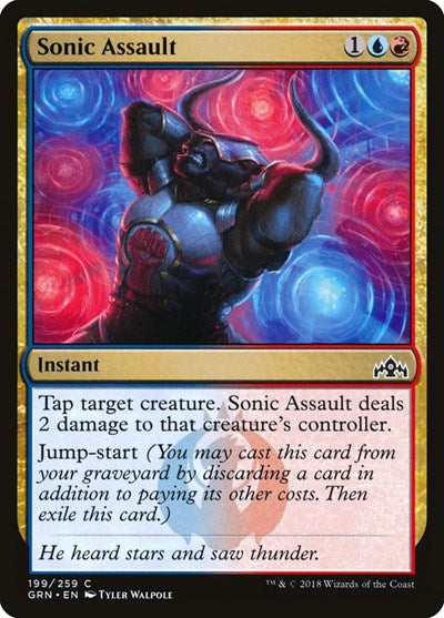 Sonic Assault (GRN) #199 Common (Foil Lightly Played) Guilds of Ravnica Magic: The Gathering: 2018