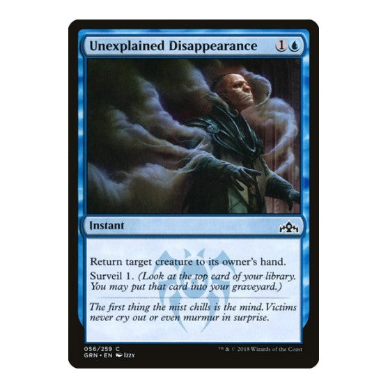 Unexplained Disappearance (GRN) #56 Common (Lightly Played) Guilds of Ravnica Magic: The Gathering: 2018